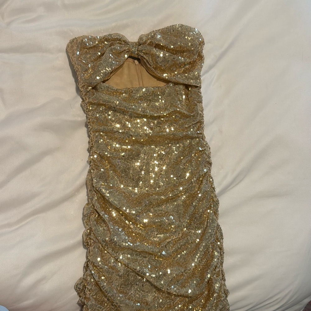 Lucy in the sky gold sparkle dress